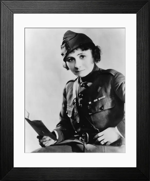 Framed Print : Peggy Hull, in military uniform in 1931. She was America's first female war correspondent, officially recognized by the U.S. government when she reported from WW1 war zones