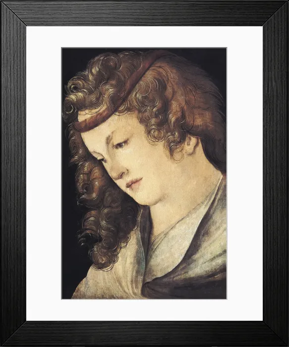 Framed Print : SCHAUFELEIN, Hans Leonard (1483-1539). Head of a Woman (Frauenkopf). 1511. Renaissance art. Oil on wood. AUSTRIA. Vienna. Kunsthistorisches Museum Vienna (Museum of Art History)