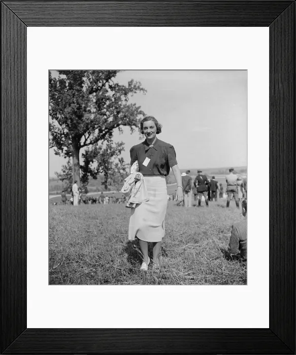 Framed Print : Mrs. Hugh Auchincloss, at an outdoor event near Washington, D.C. ca. 1938. She was the mother of Jacqueline Bouvier Kennedy Onassis. (BSLOC_2013_9_81)