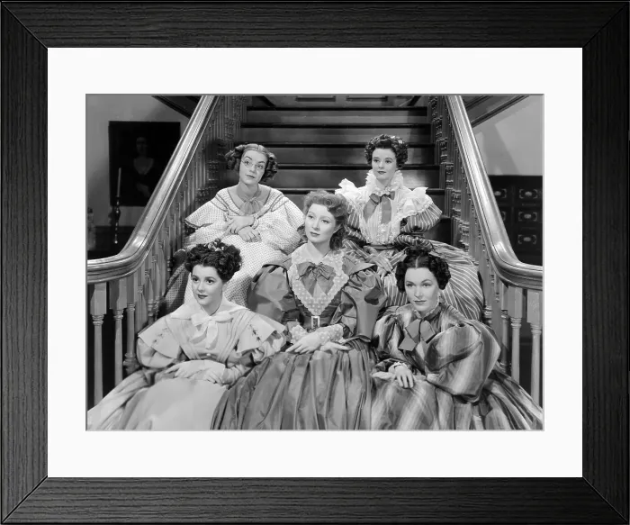 Framed Print : PRIDE AND PREJUDICE, (top) Ann Rutherford, Maureen O'Sullivan, (ctr) Greer Garson, (bot) Heather Angel, Marsha Hunt, 1940