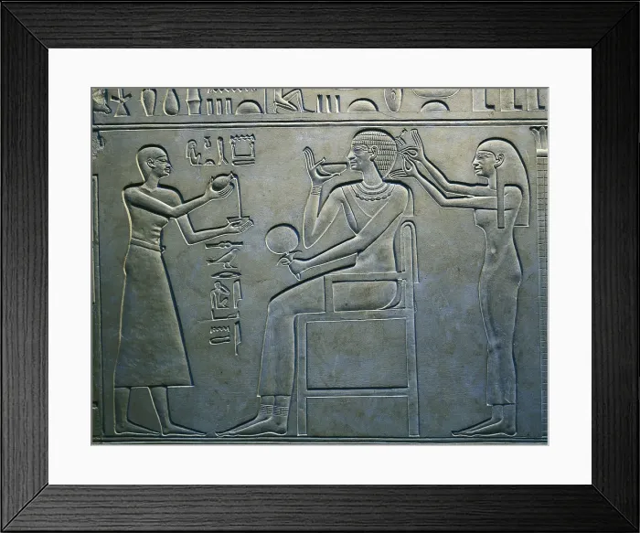 Framed Print : Sarcophagus of Queen Kawit. 2040 BC. Detail of Queen Kawit at her toilet. Egyptian art. Middle Kingdom. Relief on rock. EGYPT. Cairo. Egyptian Museum. Proc: EGYPT. Dayr al-Bahri Framed Print : Sarcophagus of Queen Kawit. 2040 BC. Detail of Queen Kawit at her toilet. Egyptian art. Middle Kingdom. Relief on rock. EGYPT. Cairo. Egyptian Museum. Proc: EGYPT. Dayr al-Bahri
