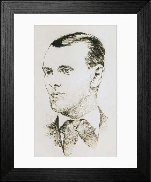 Framed Print : Jesse James (1847-1882), American robber and outlaw. Drawing made from a photograph