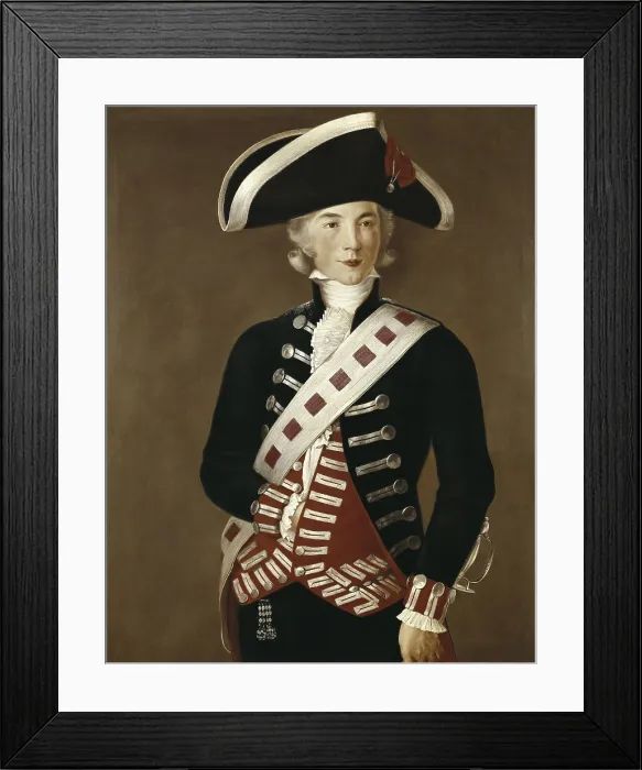 Framed Print : ESTEVE MARQUES, Agustin (1753-1820). Young Godoy. 1787-1790. Portrait with the uniform of the Guard Corps. Oil on canvas. SPAIN. Madrid. St. Fernando Royal Academy Museum