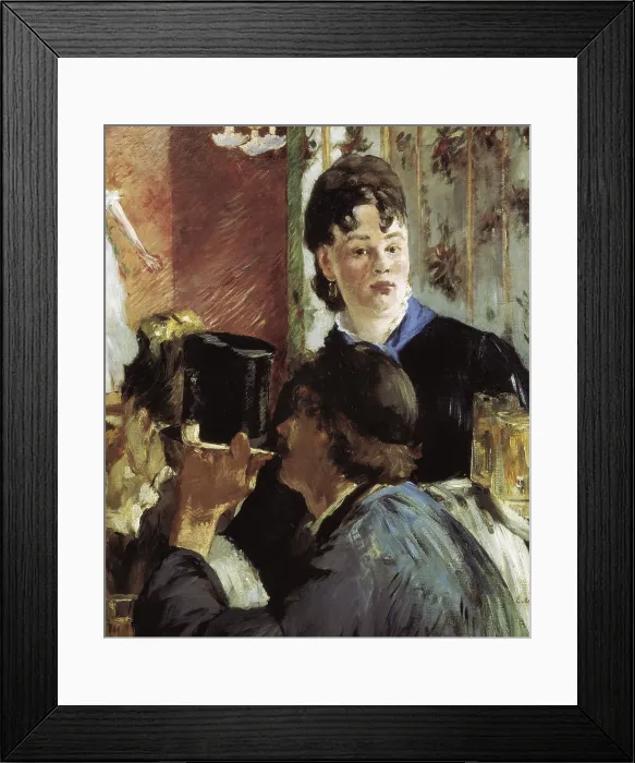 Framed Print : MANET, edouard (1832-1883). Waitress Serving Beer. 1878-1879. Central detail. Impressionism. Oil on canvas. FRANCE. Paris. Musee d'Orsay (Orsay Museum) Framed Print : MANET, edouard (1832-1883). Waitress Serving Beer. 1878-1879. Central detail. Impressionism. Oil on canvas. FRANCE. Paris. Musee d'Orsay (Orsay Museum)