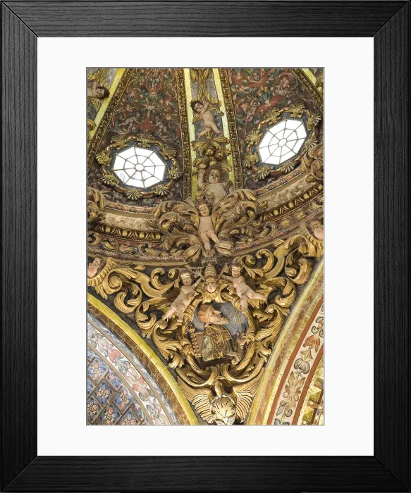 Framed Print : SPAIN. Orihuela. Saint Dominic's Diocesan School, aka Patriarch Loazes Diocesan School. Church. Inside. Detail of the dome. Baroque art. Architecture Framed Print : SPAIN. Orihuela. Saint Dominic's Diocesan School, aka Patriarch Loazes Diocesan School. Church. Inside. Detail of the dome. Baroque art. Architecture