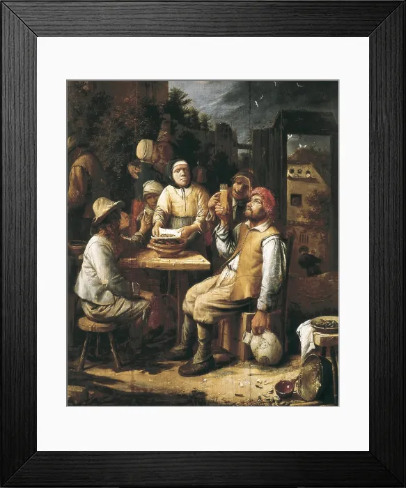 Framed Print : VAN CRAESBEECK, Joos (1606-1654). The mussel eaters. Circa 1650 - 1660. Flemish art. Painting. FRANCE. Paris. Louvre Museum Framed Print : VAN CRAESBEECK, Joos (1606-1654). The mussel eaters. Circa 1650 - 1660. Flemish art. Painting. FRANCE. Paris. Louvre Museum