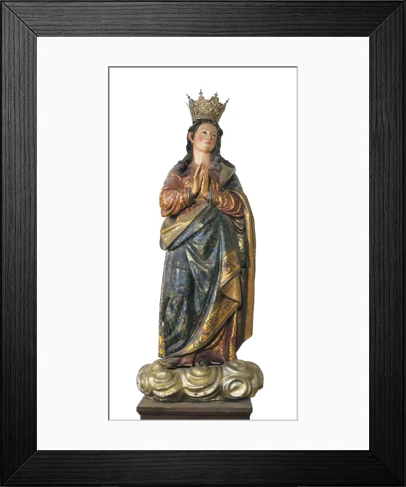 Framed Print : ROJAS, Pablo de (1549-1611). The Immaculate Conception or Virgen de los Favores de Granada. 17th c. SPAIN. Granada. Cathedral. Baroque art. ; Mannerism art. Sculpture on wood