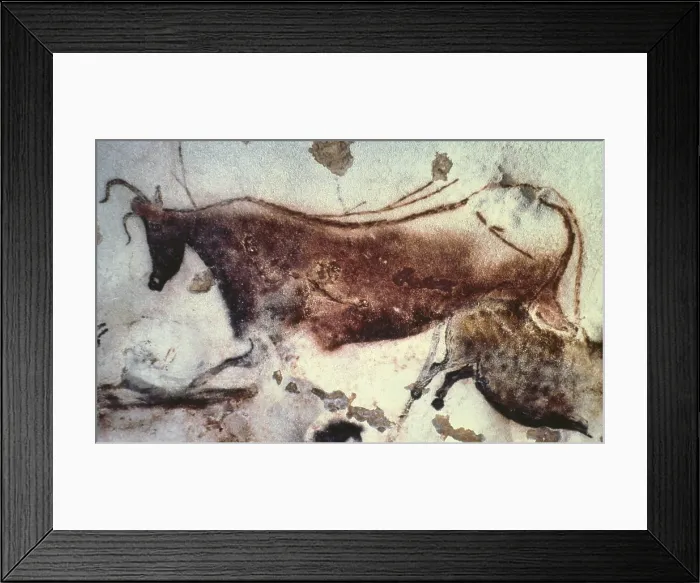 Framed Print : FRANCE. Montignac. The Cave of Lascaux. Horses. Upper Paleolithic. Magdalenian. Cave. - J. Bedmar / Iberfoto / Everett Collection (150346)**US SALES ONLY**