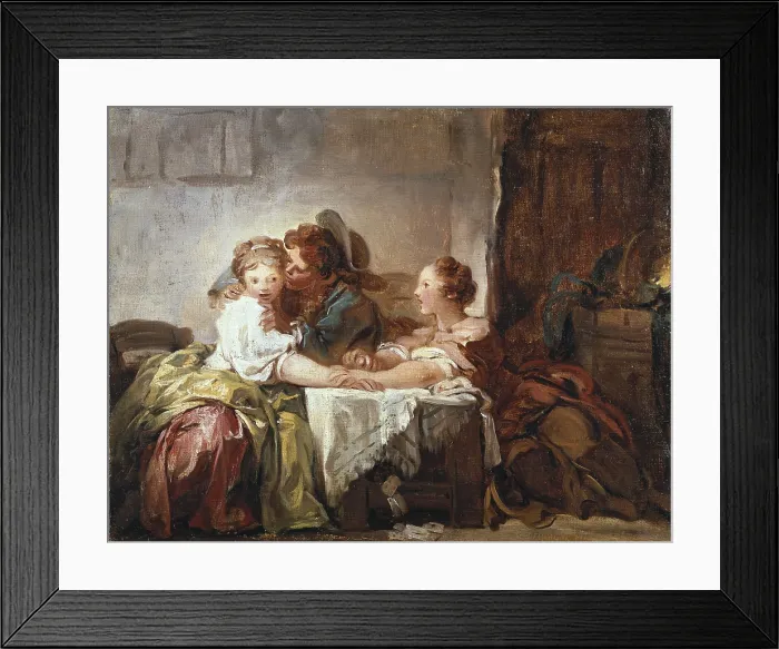 Framed Print : FRAGONARD, Jean Honore (1732-1806). Captured Kiss. 2nd half 18 c. Rococo. Oil on canvas. RUSSIA. Saint Petersburg. State Hermitage Museum. - C Framed Print : FRAGONARD, Jean Honore (1732-1806). Captured Kiss. 2nd half 18 c. Rococo. Oil on canvas. RUSSIA. Saint Petersburg. State Hermitage Museum. - C