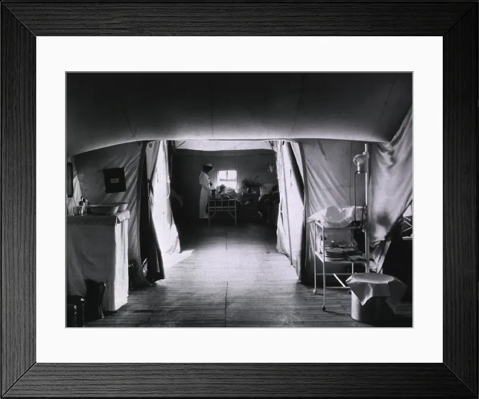 Framed Print : American National Red Cross tent hospital in Auteuil, France for treating gassed soldiers during World War I. 1917-18