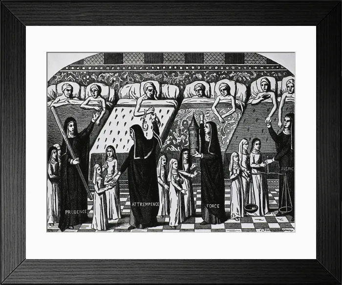 Framed Print : Patients and nuns at the Hospital of Hotel Dieu in Paris Framed Print : Patients and nuns at the Hospital of Hotel Dieu in Paris