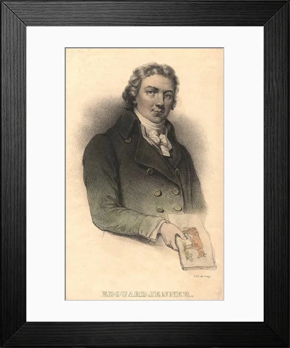 Framed Print : Edward Jenner, (1749-1823), invented of the smallpox vaccine by using the less virulent virus of cowpox to stimulate immunity to the related, but more dangerous smallpox virus Framed Print : Edward Jenner, (1749-1823), invented of the smallpox vaccine by using the less virulent virus of cowpox to stimulate immunity to the related, but more dangerous smallpox virus