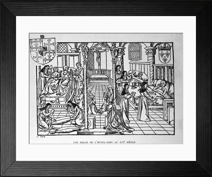 Framed Print : Interior of the Hotel-Dieu, Paris Framed Print : Interior of the Hotel-Dieu, Paris