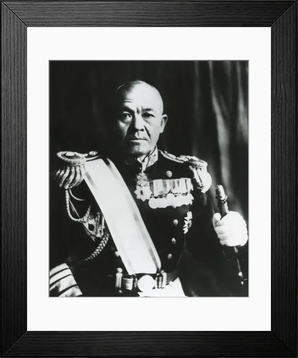 Framed Print : Admiral Chuichi Nagumo, of the Japanese First Air Fleet. At the Battle of Midway, June 4-6, 1942. Nagumo's carrier task force lost four carriers, their planes and personnel Framed Print : Admiral Chuichi Nagumo, of the Japanese First Air Fleet. At the Battle of Midway, June 4-6, 1942. Nagumo's carrier task force lost four carriers, their planes and personnel