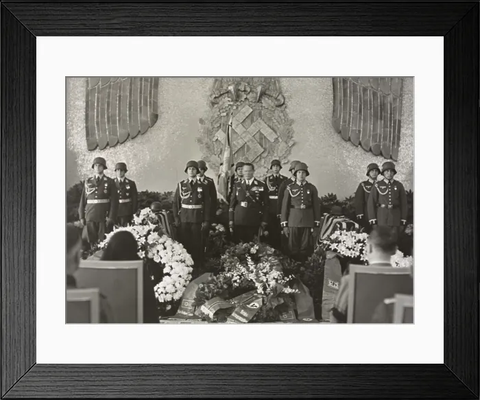 Framed Print : Hermann Goering at the funeral of Captain Curt Mantius, May 27, 1937. Hauptmann (captain) Mantius, was the First Air Force aide-de-camp of Hitler