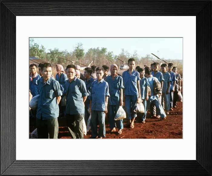 Framed Print : South Vietnamese POWS released. Members of the Army of Republic of Vietnam held prisoner by North Vietnam were released in Loc Ninh at the end of the War. Ca. Jan. 1973 Framed Print : South Vietnamese POWS released. Members of the Army of Republic of Vietnam held prisoner by North Vietnam were released in Loc Ninh at the end of the War. Ca. Jan. 1973