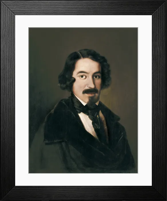 Framed Print : MADRAZO, Jose (1781-1859). Jose de Espronceda. ca. 1840. Neoclassicism. Oil on canvas. SPAIN. Madrid. National Library