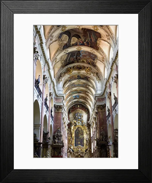 Framed Print : CZECH Rep.. Prague. Church of St Jacob (Sv Jakub). Main nave. Baroque art. - Lucas Vallecillos / Iberfoto / Everett Collection (317800)**US SALES ONLY**