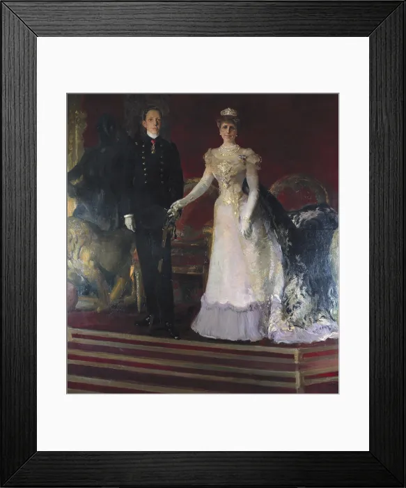 Framed Print : Maria Christina of Habsburg (1858-1929). Queen and regent of Spain, wife of Alfonso XII.; ALFONSO XIII (1886-1941). King of Spain (1886-1931)