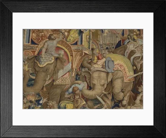 Framed Print : Battle of Zama. 16th c. SPAIN. Madrid. Royal Palace. Flemish art. Tapestry. - Paul Maeyaert / Iberfoto / Everett Collection (304706)**US SALES ONLY** Framed Print : Battle of Zama. 16th c. SPAIN. Madrid. Royal Palace. Flemish art. Tapestry. - Paul Maeyaert / Iberfoto / Everett Collection (304706)**US SALES ONLY**