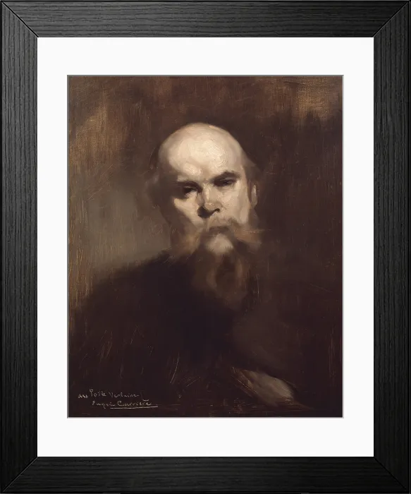 Framed Print : CARRIERE, Eugne (1849-1906). Paul Verlaine. 1890. Portrait. Symbolism. Oil on canvas. FRANCE. Paris. Musee d'Orsay (Orsay Museum)