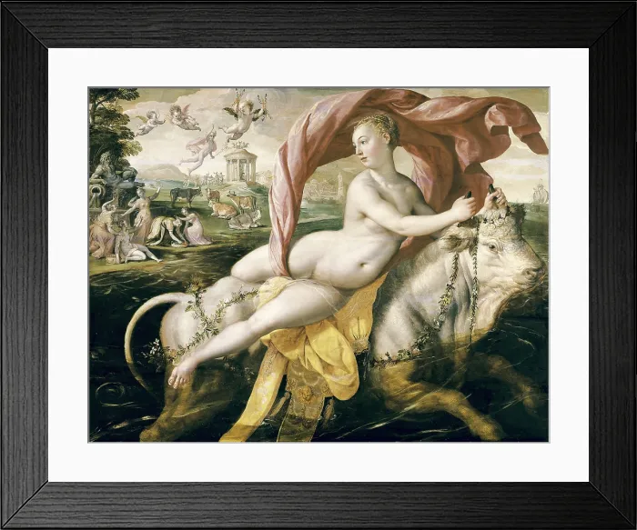 Framed Print : VOS, Maarten de (1531-1603). The Abduction of Europa. Flemish art. Tempera on wood. SPAIN. Bilbao. Bilbao Fine Arts Museum. - P
