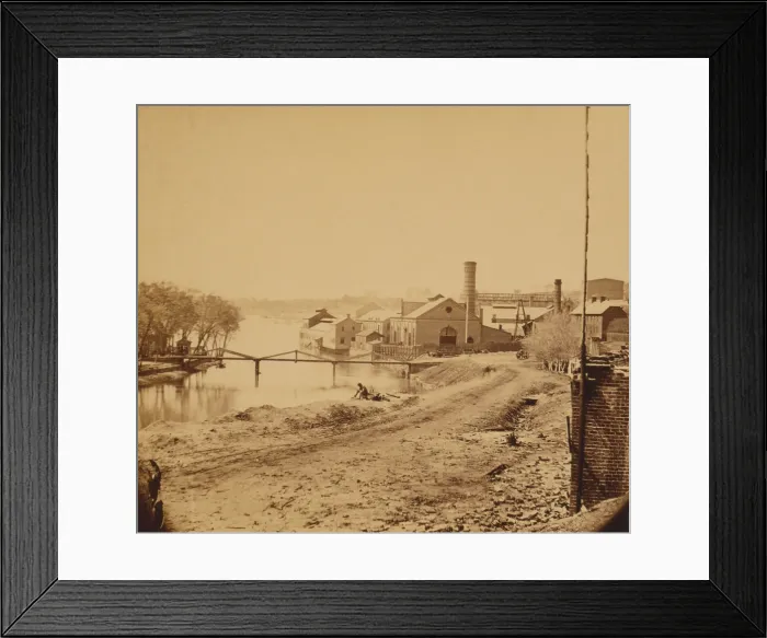 Framed Print : Tredegar Iron Works, Richmond, Virginia was the largest weapons producer in the Confederates states during the U.S. Civil War