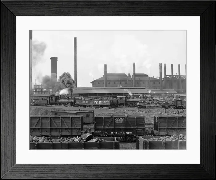 Framed Print : Tennessee Coal, Iron & Railroad Company's furnaces at Ensley, Alabama. 1906