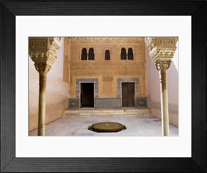 Framed Print : Alhambra. SPAIN. Granada. Alhambra. Patio del Cuarto Dorado (Court of the Golden Room), that communicates the Mexuar (Council Chamber) and the Golden Room. Hispano-Moresque art Framed Print : Alhambra. SPAIN. Granada. Alhambra. Patio del Cuarto Dorado (Court of the Golden Room), that communicates the Mexuar (Council Chamber) and the Golden Room. Hispano-Moresque art