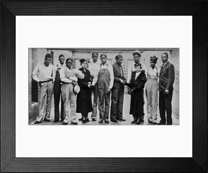 Framed Print : Juanita E. Jackson of the NAACP visiting Scottsboro boys, in Jefferson County Jail in Birmingham, Alabama, on Nov 20, 1936 Framed Print : Juanita E. Jackson of the NAACP visiting Scottsboro boys, in Jefferson County Jail in Birmingham, Alabama, on Nov 20, 1936