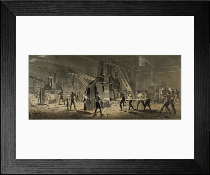 Framed Print : Paterson Iron Company were manufacturers of forgings for steamboats and railroads. Ca. 1865 Framed Print : Paterson Iron Company were manufacturers of forgings for steamboats and railroads. Ca. 1865