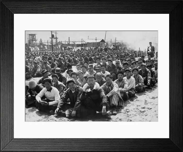 Framed Print : North Korean and Chinese Communist prisoners assembled in a UN POW camp at Pusan, Korea. April 1951. Korean War, 1950-53. (BSLOC_2014_11_170) Framed Print : North Korean and Chinese Communist prisoners assembled in a UN POW camp at Pusan, Korea. April 1951. Korean War, 1950-53. (BSLOC_2014_11_170)