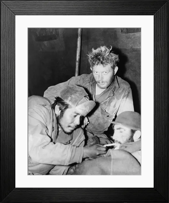 Framed Print : Bearded GIs relax in a medical clearing station after their release as POWs by Chinese Communists. 1951. Korean War, 1950-53. (BSLOC_2014_11_171)
