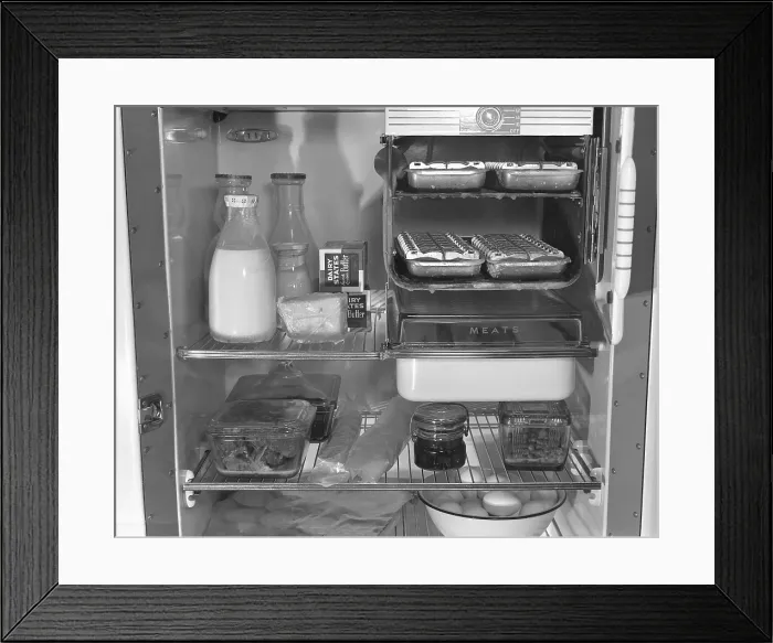 Framed Print : Interior of a 1940's refrigerator Framed Print : Interior of a 1940's refrigerator