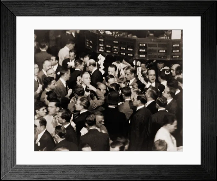 Framed Print : Stock traders on the floor of the New York Stock Exchange in 1936