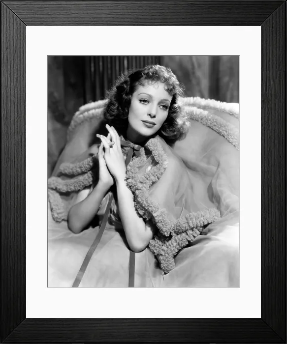 Framed Print : PRIVATE NUMBER, Loretta Young, in a blue starched highly ruched dress by Gwen Wakeling, 1936. TM & Copyright 20th Century Fox Film Corp. / courtesy Everett Collection