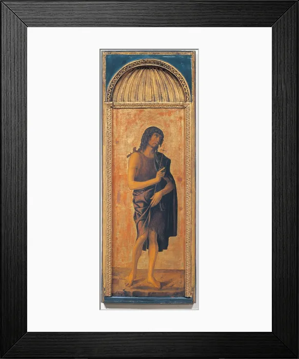 Framed Print : Triptych of St Lawrence, by Jacopo Bellini, co-workers and Gentile Bellini, Giovanni Bellini, 1460 - 1464, 15th Century, panel gold ground, cm Tripthyc - Italy, Veneto, Venice