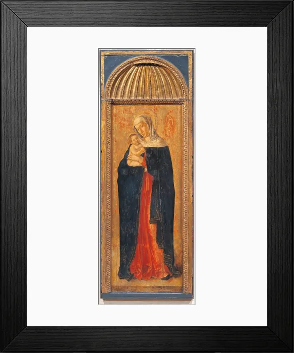 Framed Print : Triptych of the Virgin, by Giovanni Bellini, workshop of Jacopo Bellini, 1460 - 1464, 15th Century, panel, cm 60 x 166 - Italy, Veneto, Venice, Accademia Art Galleries. Detail