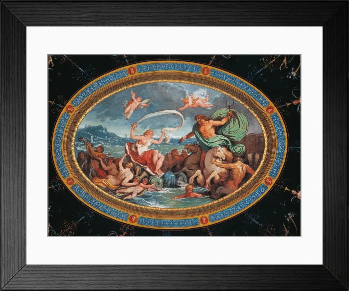 Framed Print : Wedding of Neptune and Amphitrite, by Giani Felice, 19th Century, 1802 -1805, mural (fresco), - Italy, Emilia Romagna, Ravenna, Faenza, Palazzo Milzetti
