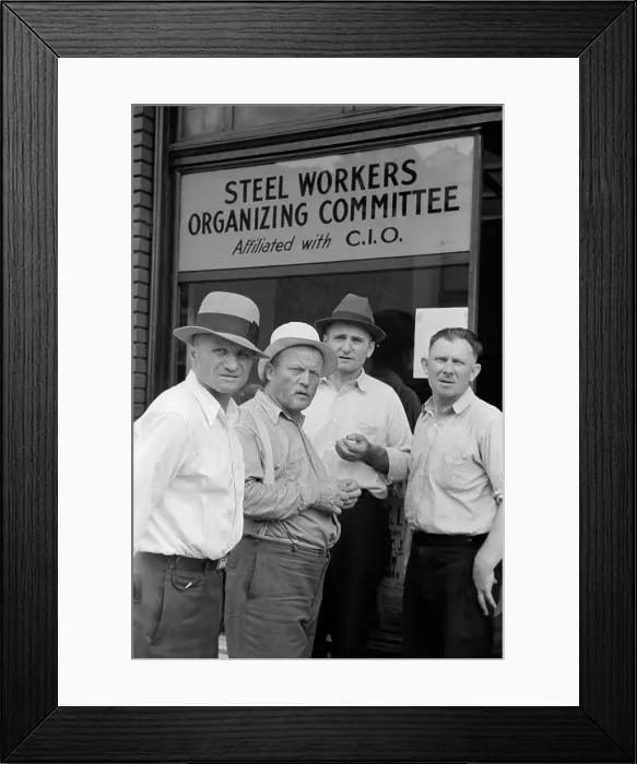 Framed Print : Steelworkers at a Union storefront. The National Labor Relations Act of 1935 gave labor unions unprecedented rights to organize bargain and strike. Aliquippa Pennsylvania Framed Print : Steelworkers at a Union storefront. The National Labor Relations Act of 1935 gave labor unions unprecedented rights to organize bargain and strike. Aliquippa Pennsylvania