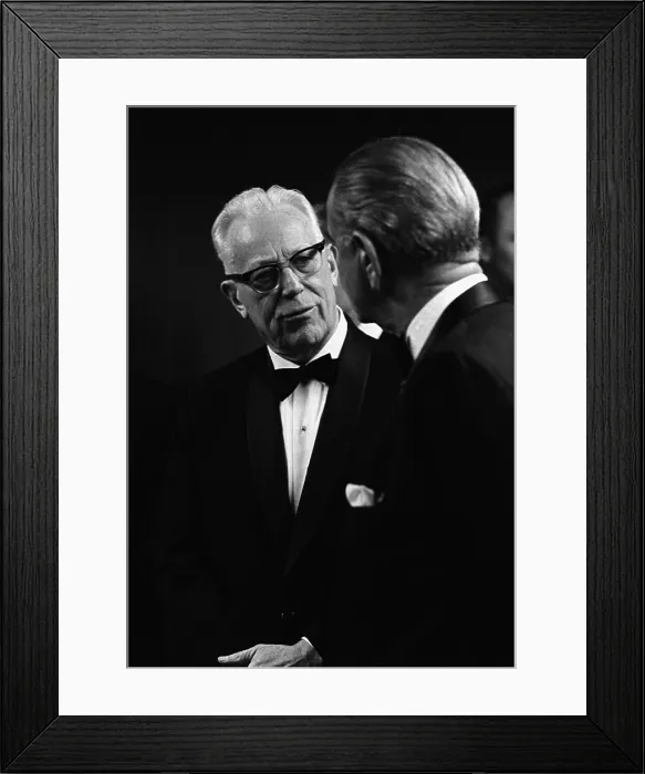 Framed Print : Chief Justice Earl Warren (1891-1974) conversing with President Johnson Framed Print : Chief Justice Earl Warren (1891-1974) conversing with President Johnson