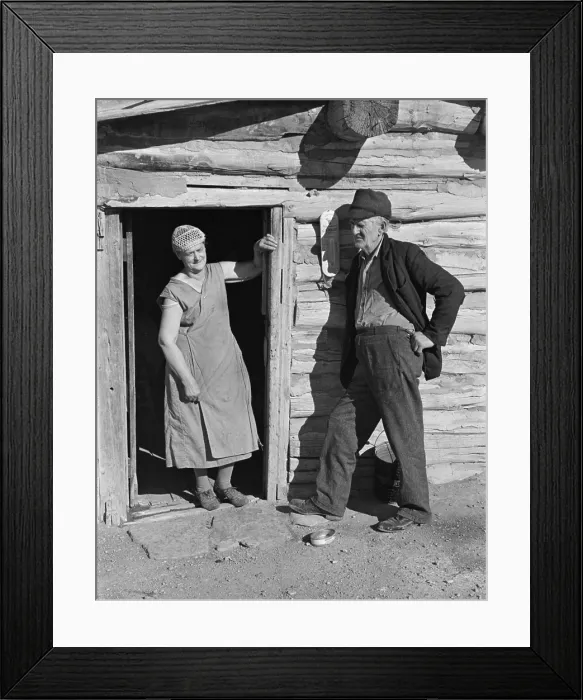 Framed Print : Elderly farmer couple on relief. Mr. and Mrs. O'Brien were drought victims in Williams County North Dakota. Oct. 1937 Framed Print : Elderly farmer couple on relief. Mr. and Mrs. O'Brien were drought victims in Williams County North Dakota. Oct. 1937