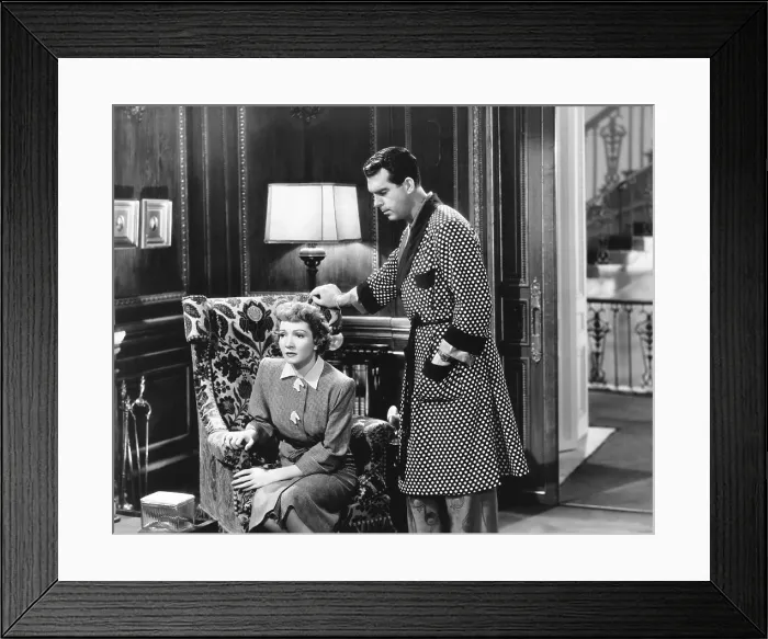 Framed Print : PRACTICALLY YOURS, from left: Claudette Colbert, Fred MacMurray, 1944