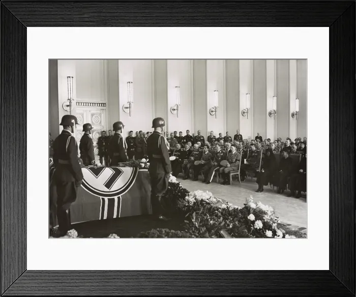Framed Print : Adolf Hitler, Hermann Goering, and Joseph Goebbels, at a Nazi funeral, May 27, 1937. Hauptmann (captain) Mantius, was the First Air Force aide-de-camp of Hitler Framed Print : Adolf Hitler, Hermann Goering, and Joseph Goebbels, at a Nazi funeral, May 27, 1937. Hauptmann (captain) Mantius, was the First Air Force aide-de-camp of Hitler