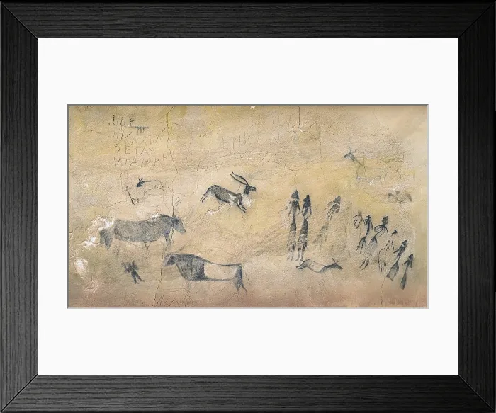 Framed Print : Phalic dance. Mesolithic art. Cave. SPAIN. Barcelona. Archaeology Museum of Catalonia. Proc: SPAIN. El Cogul. Cova dels Moros. - J Framed Print : Phalic dance. Mesolithic art. Cave. SPAIN. Barcelona. Archaeology Museum of Catalonia. Proc: SPAIN. El Cogul. Cova dels Moros. - J