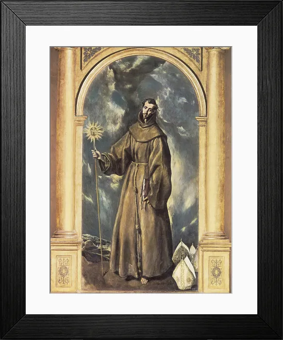 Framed Print : Greco, Domenikos Theotokopoulos, called El (1541-1614). Saint Bernardine. 1603. Mannerism art. Oil on canvas. SPAIN. Toledo. El Greco's House and Museum. - P Framed Print : Greco, Domenikos Theotokopoulos, called El (1541-1614). Saint Bernardine. 1603. Mannerism art. Oil on canvas. SPAIN. Toledo. El Greco's House and Museum. - P