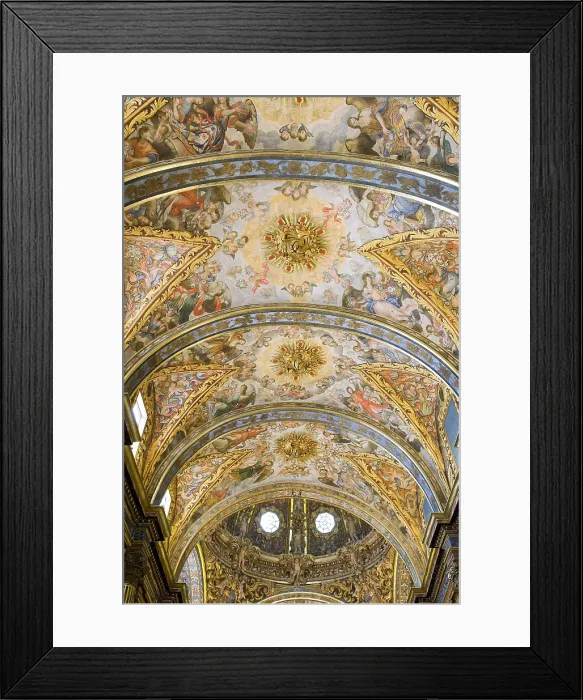 Framed Print : SPAIN. Orihuela. Saint Dominic's Diocesan School, aka Patriarch Loazes Diocesan School. Church. Inside. Vaulted ceiling. Baroque art. Architecture