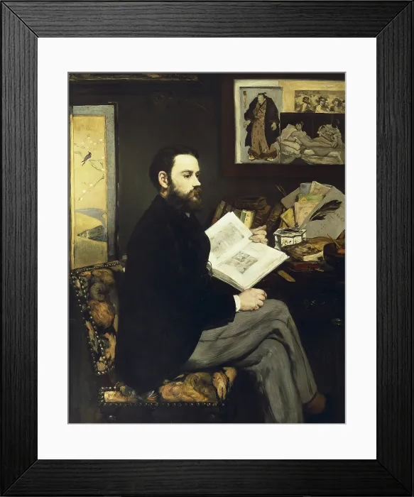 Framed Print : MANET, edouard (1832-1883). Portrait of Emile Zola. 1868. Realist tendency's work. Impressionism. Oil on canvas. FRANCE. Paris. Musee d'Orsay (Orsay Museum)