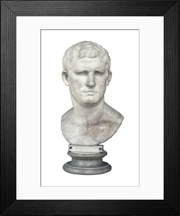 Framed Print : Agrippa. 63 BC - 12 BC. Bust. Roman art. Early Empire. Sculpture on marble. FRANCE. Paris. Louvre Museum. - BeBa / Iberfoto / Everett Collection (305935)**US SALES ONLY** Framed Print : Agrippa. 63 BC - 12 BC. Bust. Roman art. Early Empire. Sculpture on marble. FRANCE. Paris. Louvre Museum. - BeBa / Iberfoto / Everett Collection (305935)**US SALES ONLY**