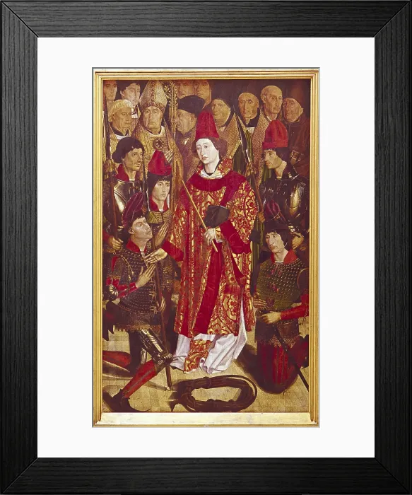 Framed Print : GONALVES, Nuno (1411-1471). Altarpiece of Saint Vincent. 1460s. Detail of the Bishop's Pannel. Gothic art. Tempera on wood. PORTUGAL. Lisbon. National Museum of Ancient Art